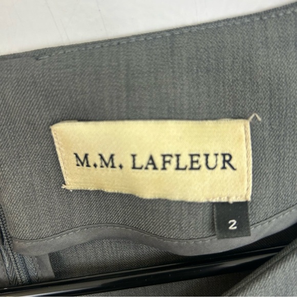 MM Lafleur Grey Cap Sleeve Classic Midi Sheath Dress Size 2 - Picture 6 of 12